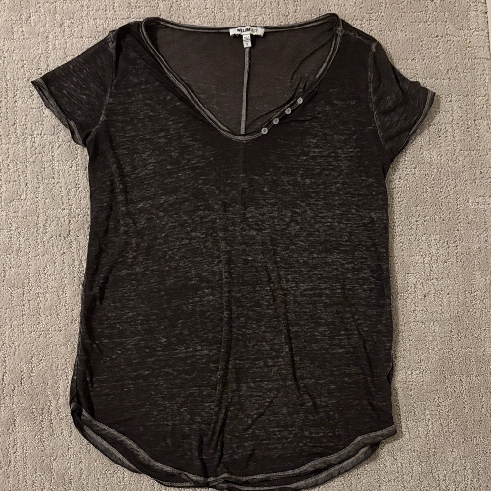 William Rast Dark Gray V-Neck Tee